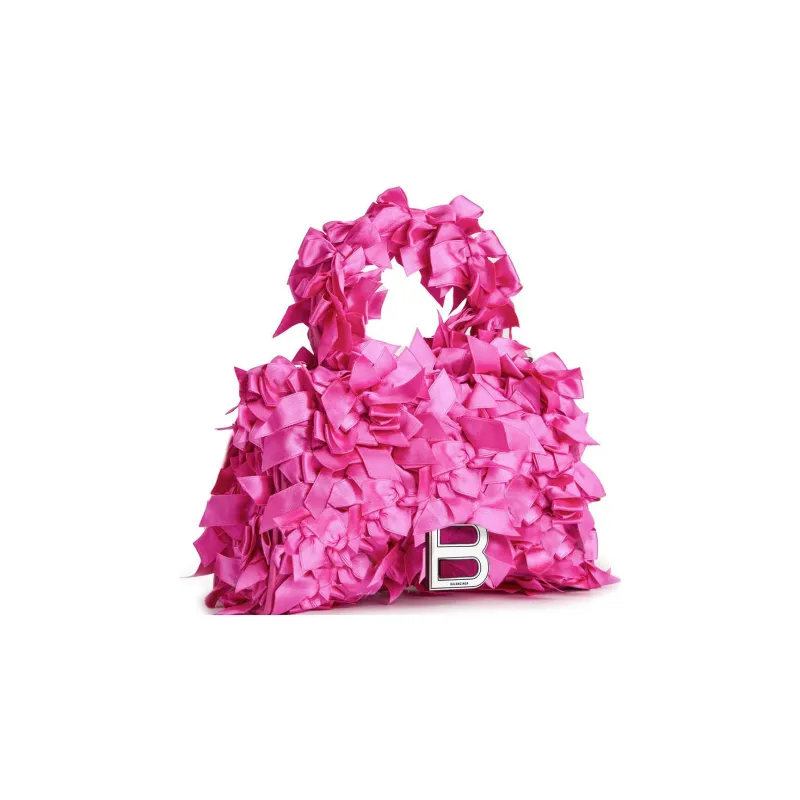 Balenciaga Hourglass Sheepskin Fabric Shoulder Bag Crossbody Bag Handbag Extra Small Women's Pink-2