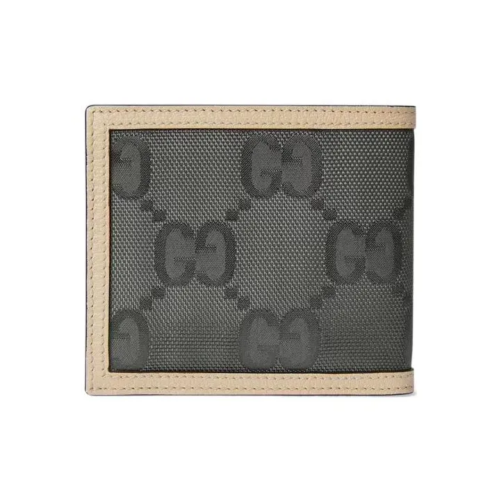 GUCCI Nylon With Leather Trim Wallet Regular Men's Dark Gray-2