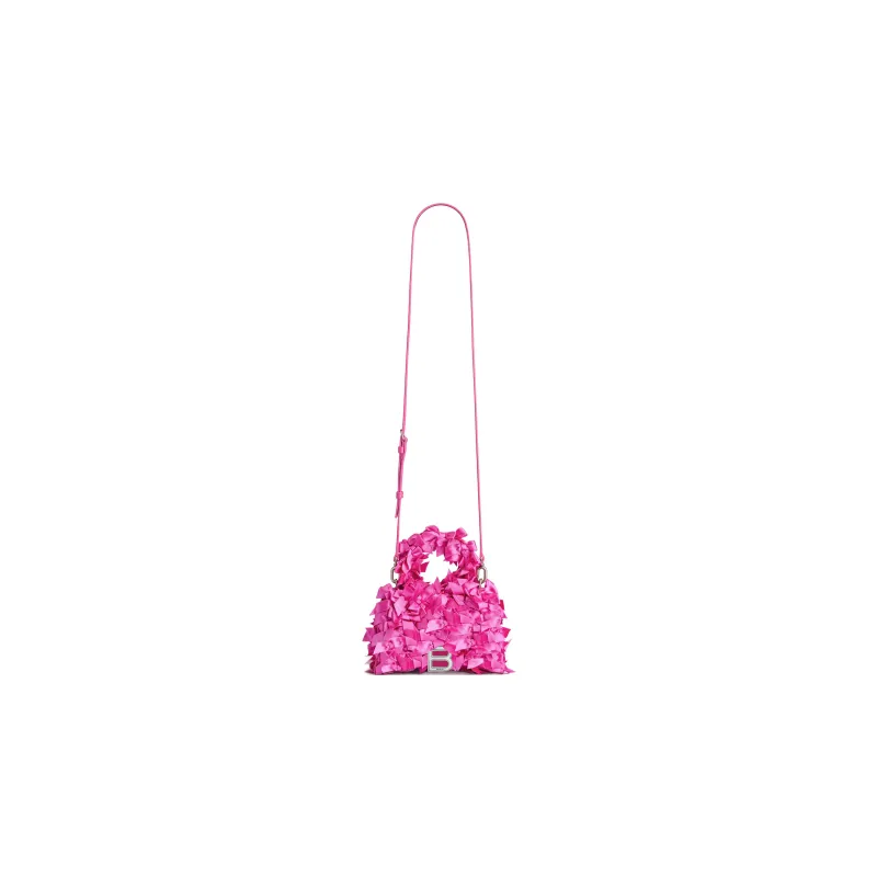 Balenciaga Hourglass Sheepskin Fabric Shoulder Bag Crossbody Bag Handbag Extra Small Women's Pink-1