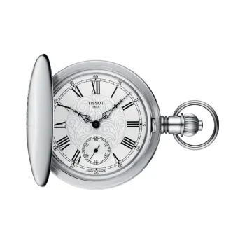 TISSOT Mechanical Movement-Manual Mechanical Movement Brass Watch Case Pocket Watches 52mm Men's Watches Silver