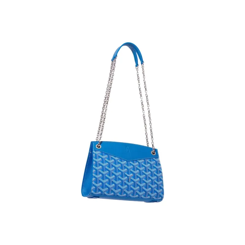 GOYARD Rouette Canvas With Leather Tote Chain Bag Shoulder Bag Women's Blue-3