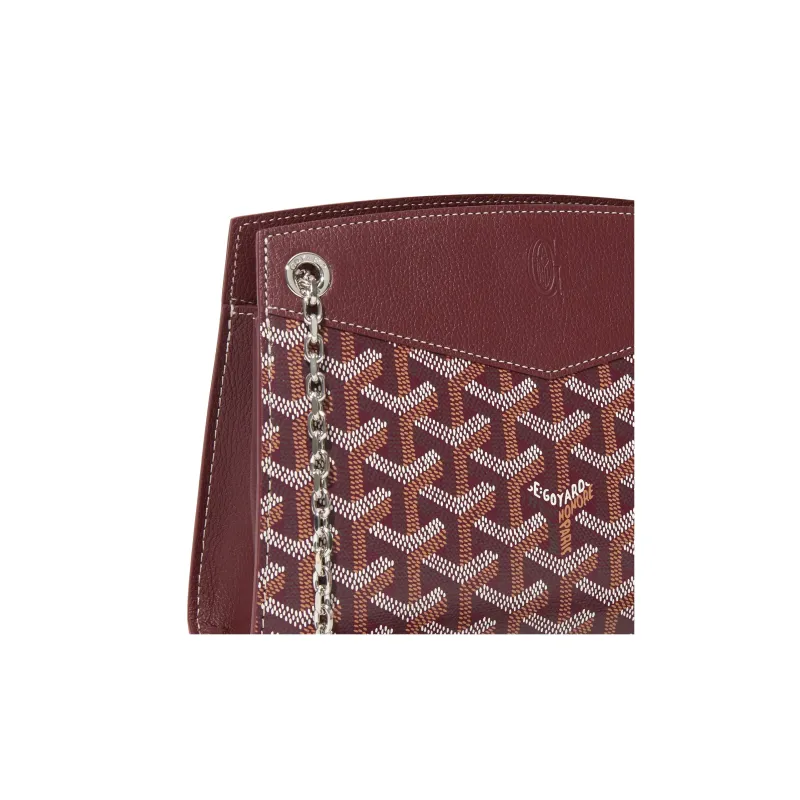 GOYARD Rouette Canvas With Leather Totes Chain Bag Shoulder Bag Women's Burgundy-4