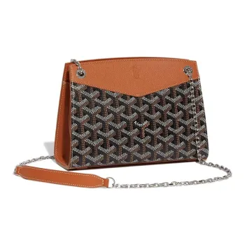 GOYARD Rouette Canvas With Leather Tote Chain Bag Shoulder Bag Women's Brown