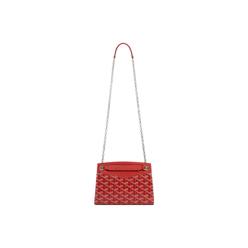 GOYARD Rouette Canvas With Leather Tote Chain Bag Shoulder Bag Mini Women's Red-3