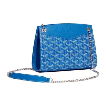 GOYARD Rouette Canvas With Leather Tote Chain Bag Shoulder Bag Women's Blue