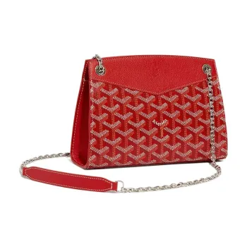GOYARD Rouette Canvas With Leather Tote Chain Bag Shoulder Bag Mini Women's Red