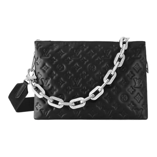 LOUIS VUITTON Coussin Lambskin Shoulder Bag Crossbody Bag Medium Size Women's Black