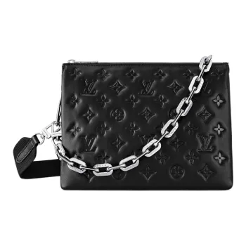 LOUIS VUITTON Coussin Sheepskin Shoulder Bag Crossbody Bag Small Size Women's Black