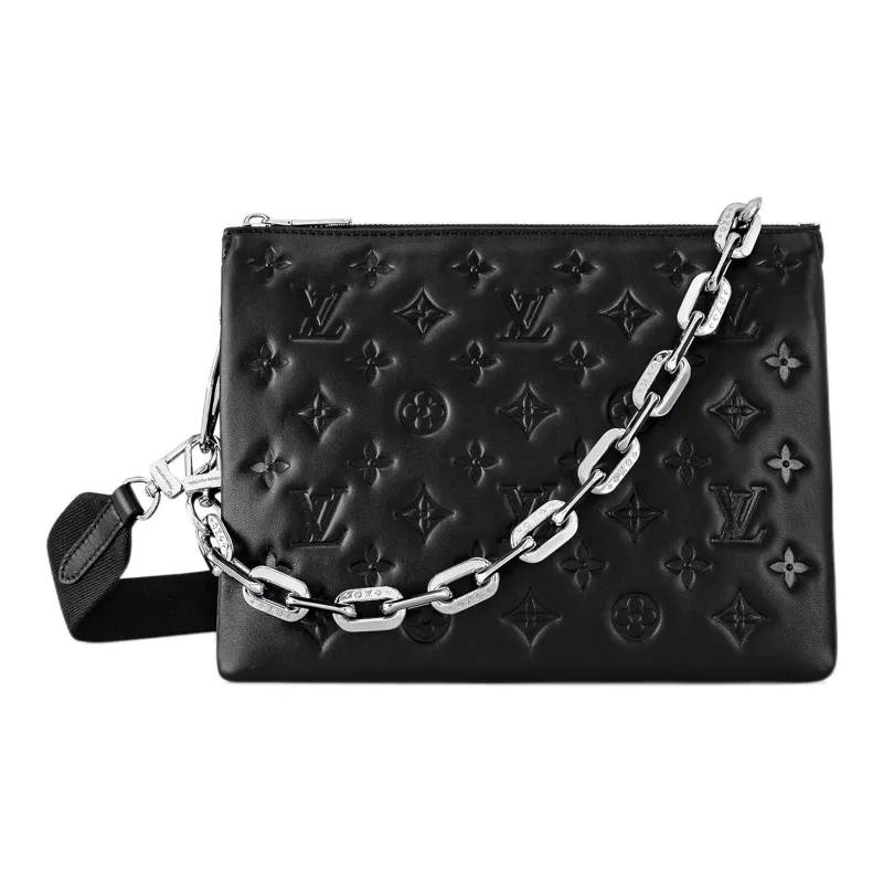 LOUIS VUITTON Coussin Sheepskin Shoulder Bag Crossbody Bag Small Size Women's Black-0