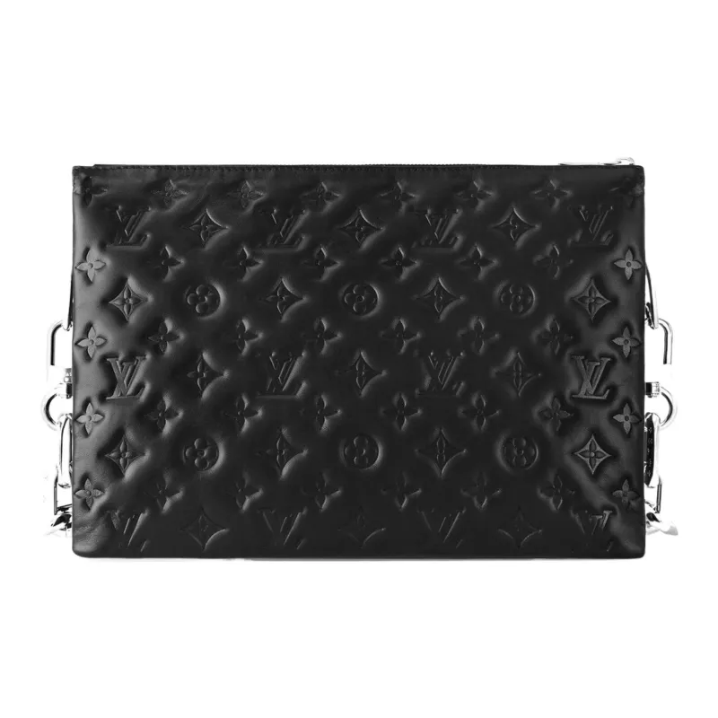 LOUIS VUITTON Coussin Lambskin Shoulder Bag, Crossbody Bag Medium Size Women's Black-3