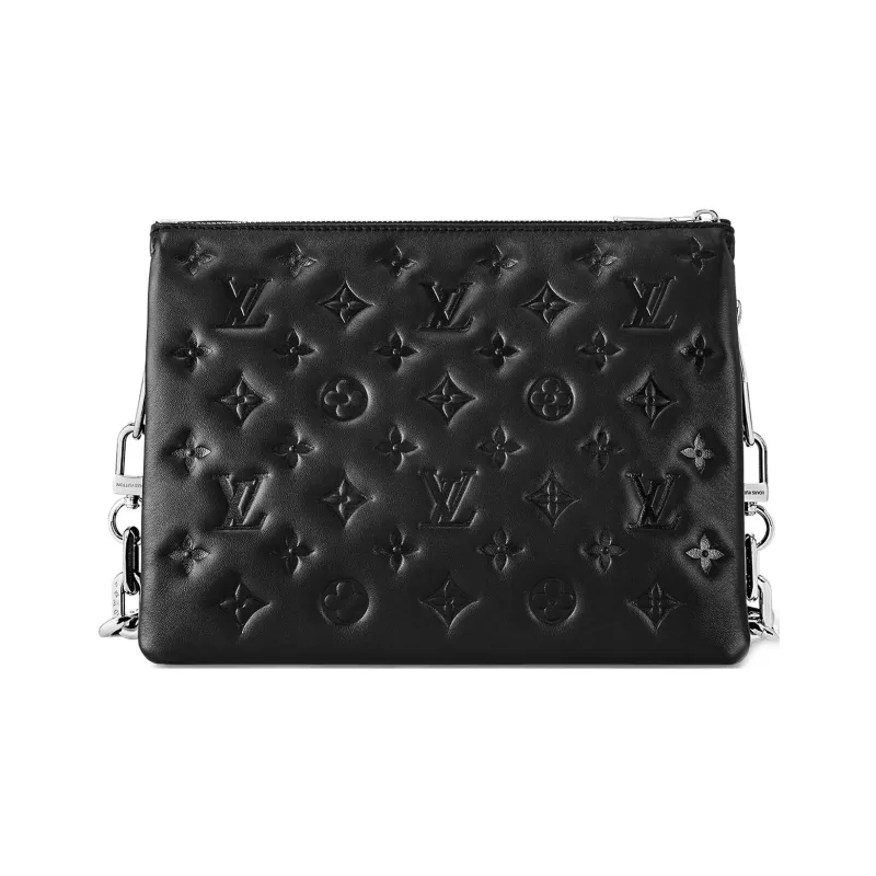 LOUIS VUITTON Coussin Sheepskin Shoulder Bag Crossbody Bag Small Size Women's Black-2