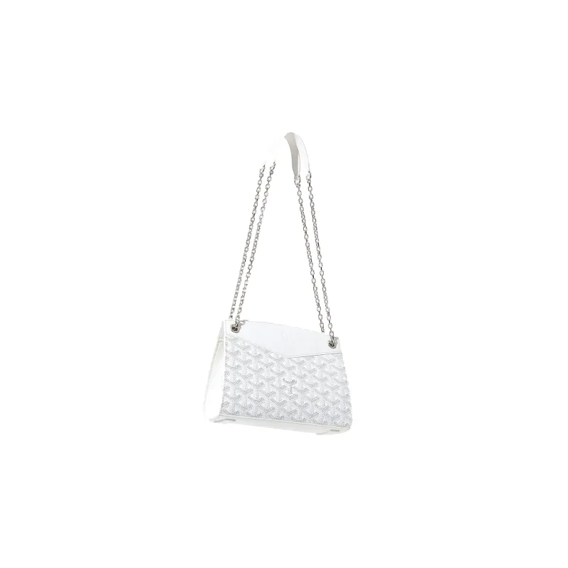 GOYARD Rouette Canvas With Leather Tote Chain Bag Shoulder Bag Women's White-1