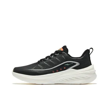 Erke Cushioning Anti Slip And Wear Resistant Low Top Casual Running Shoes Men's Jet Black Bright Silver