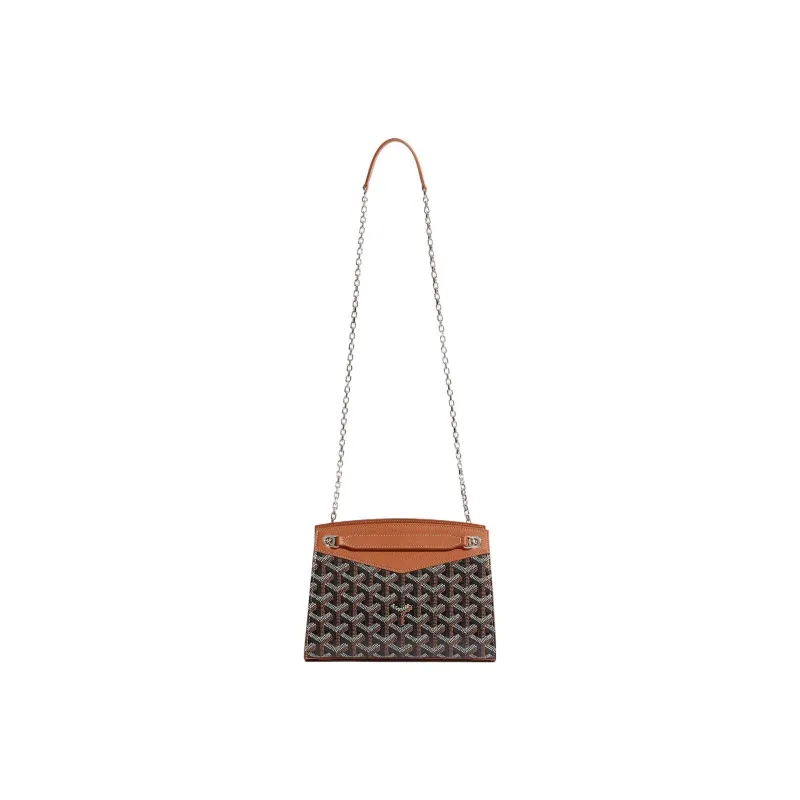 GOYARD Rouette Canvas With Leather Tote Chain Bag Shoulder Bag Women's Brown-3