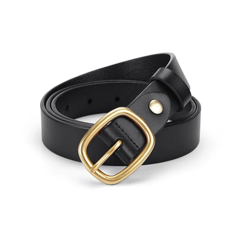 GOLF Cow Leather Leather Belts Women's Black/Brown 2.8CM-1