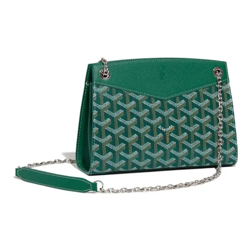 GOYARD Rouette Canvas With Leather Tote Chain Bag Shoulder Bag Mini Women's Green-0