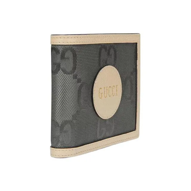 GUCCI Nylon With Leather Trim Wallet Regular Men's Dark Gray-1