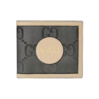 GUCCI Nylon With Leather Trim Wallet Regular Men's Dark Gray