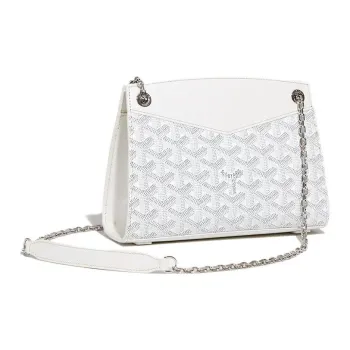 GOYARD Rouette Canvas With Leather Tote Chain Bag Shoulder Bag Women's White
