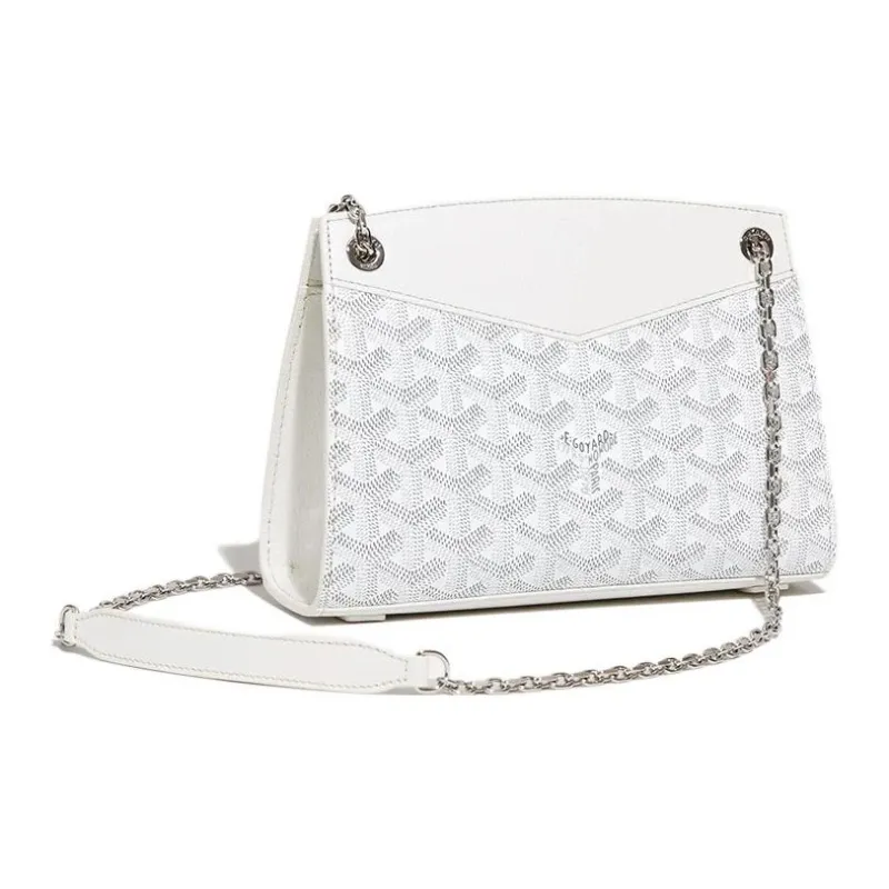 GOYARD Rouette Canvas With Leather Tote Chain Bag Shoulder Bag Women's White-0