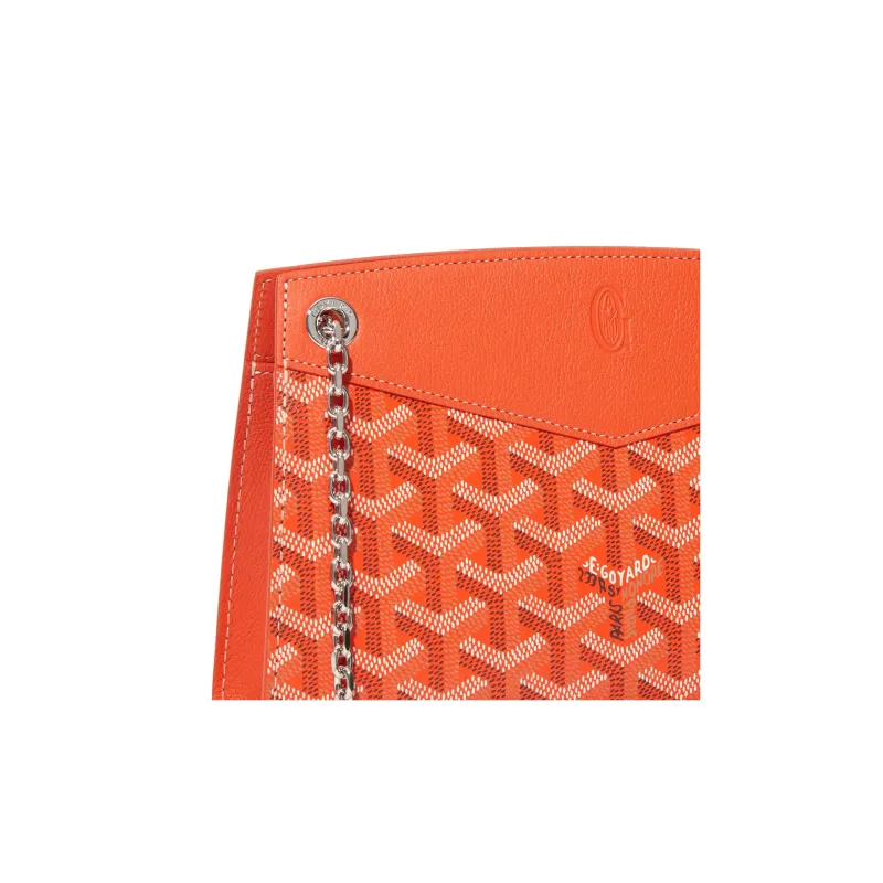 GOYARD Rouette Canvas With Leather Totes Chain Bag Shoulder Bag Women's Orange-4