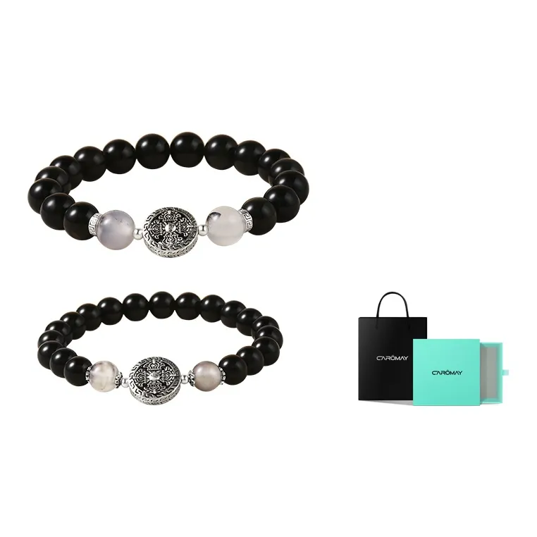CAROMAY Obsidian Bracelets Unisex-0
