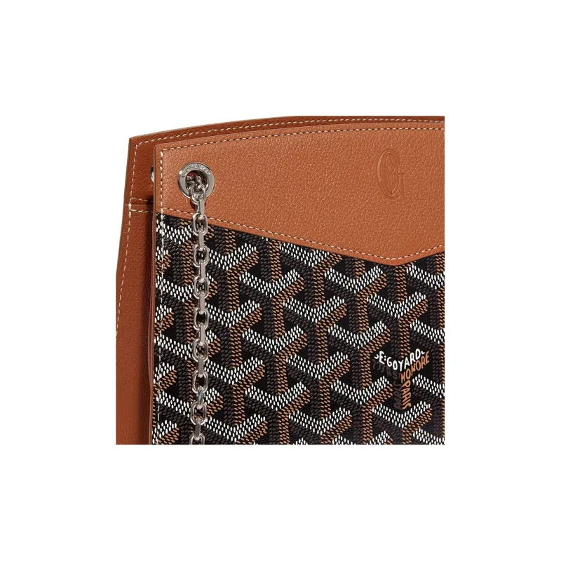 GOYARD Rouette Canvas With Leather Tote Chain Bag Shoulder Bag Women's Brown-4