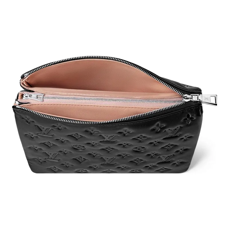 LOUIS VUITTON Coussin Sheepskin Shoulder Bag Crossbody Bag Small Size Women's Black-3