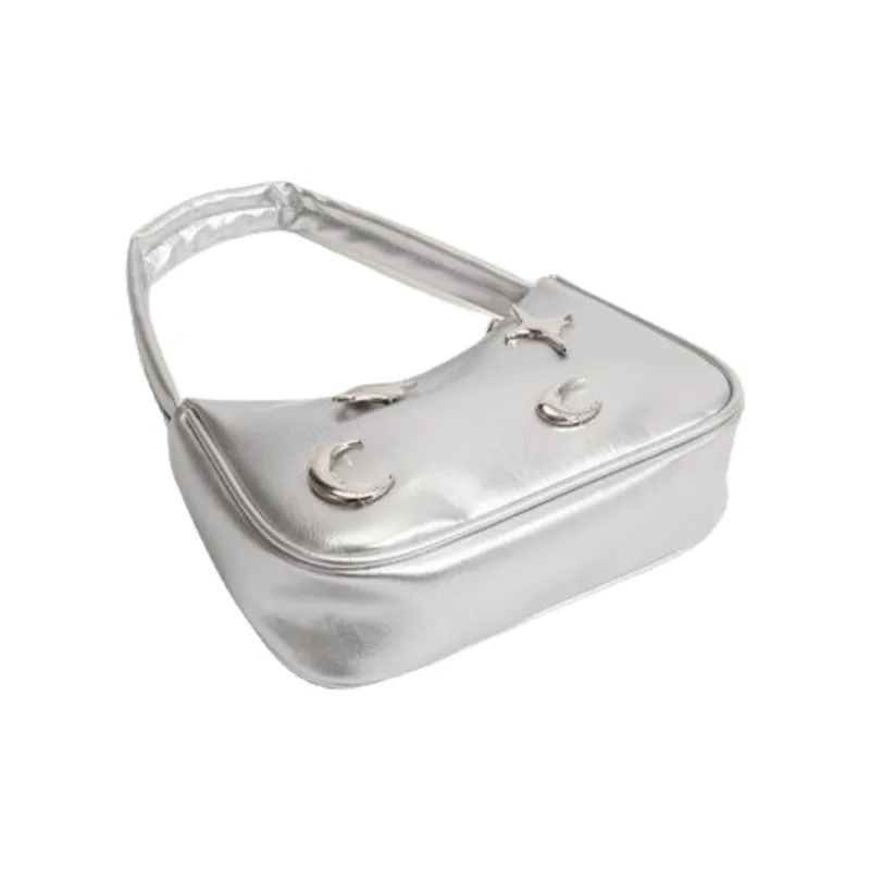 NOMK PU Messenger Bag Shoulder Bag Regular Women's Silver-4