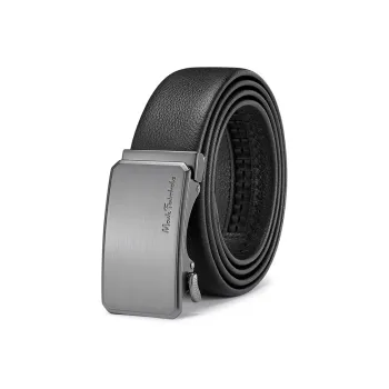 FAIRWHALE New Arrival Top Layer Plain Weave Leather, Automatic Buckle Alloy Leather Belts Men's Width 3.5CM