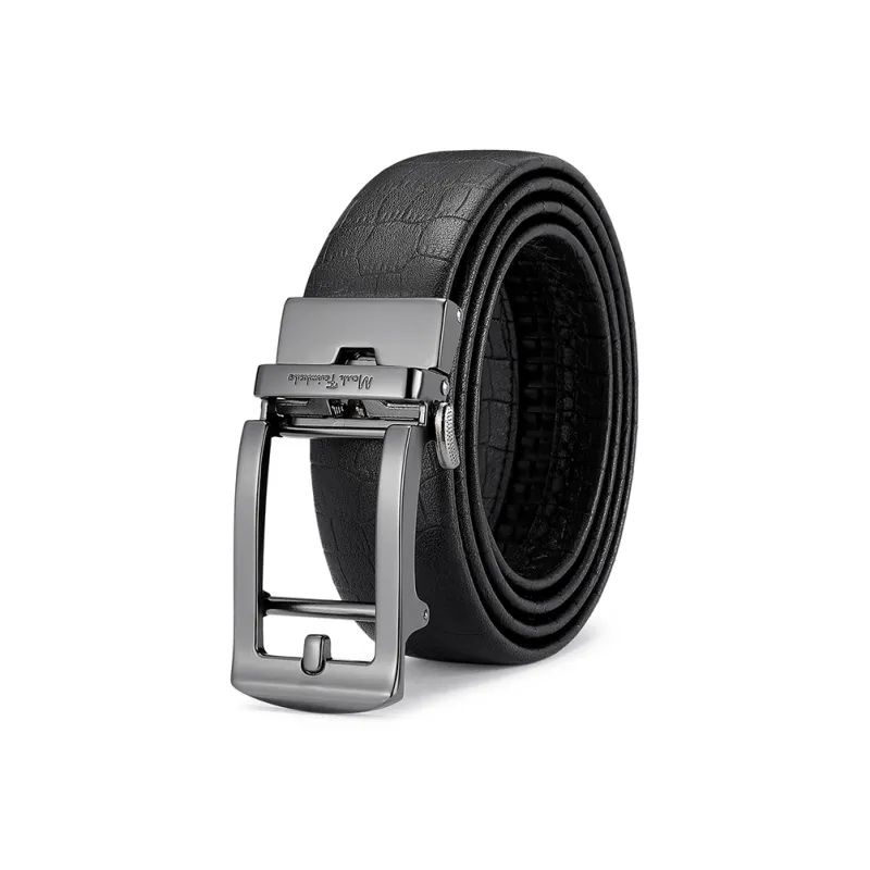 FAIRWHALE Automatic Buckle Crocodile Pattern With Body Design, Trendy Alloy Leather Belts Men's Width 3.5CM-4