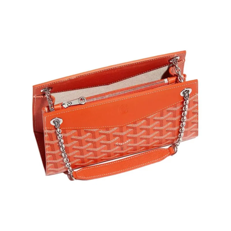 GOYARD Rouette Canvas With Leather Totes Chain Bag Shoulder Bag Women's Orange-3