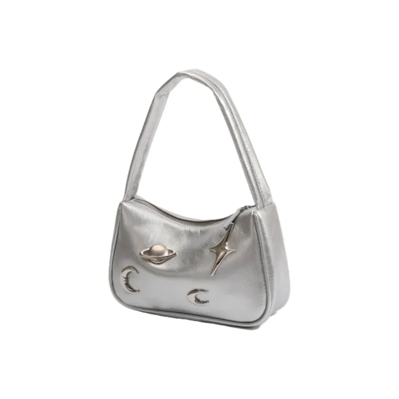 NOMK PU Messenger Bag Shoulder Bag Regular Women's Silver-1