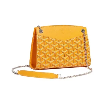 GOYARD Rouette Canvas With Leather Totes Chain Bag Shoulder Bag Mini Women's Yellow
