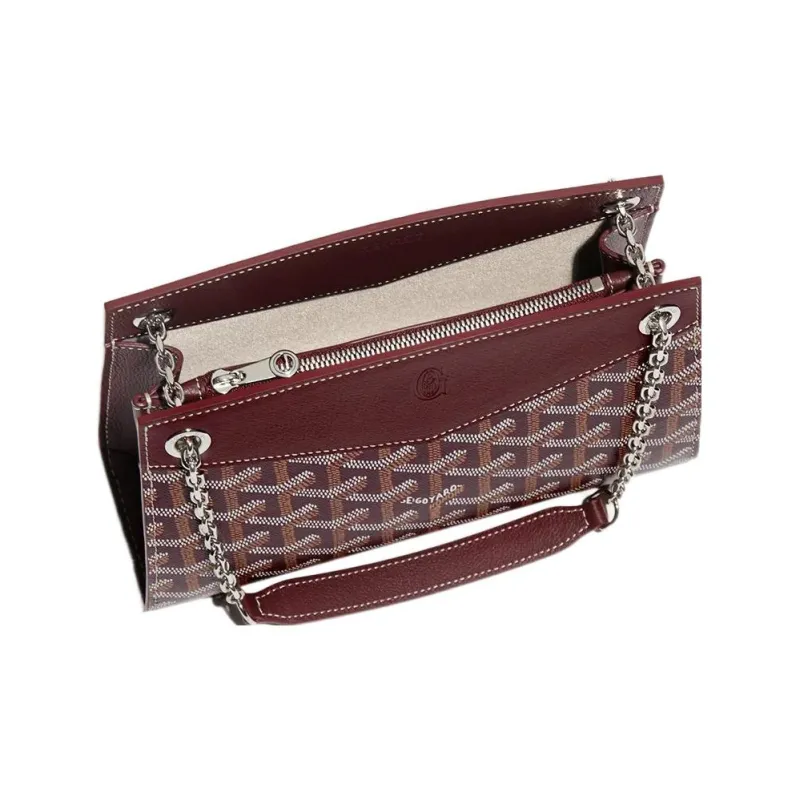 GOYARD Rouette Canvas With Leather Totes Chain Bag Shoulder Bag Women's Burgundy-3