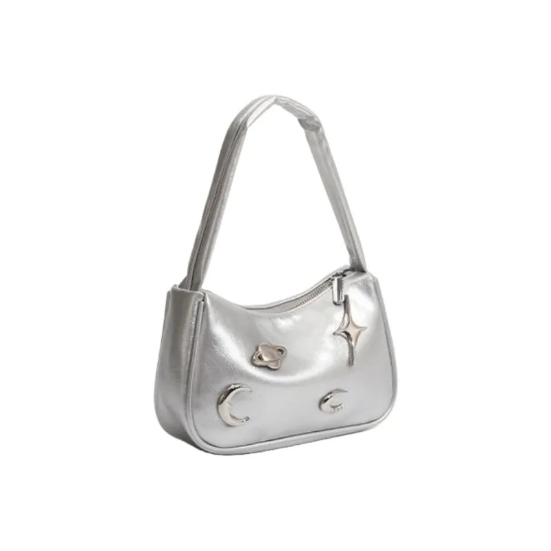 NOMK PU Messenger Bag Shoulder Bag Regular Women's Silver-2