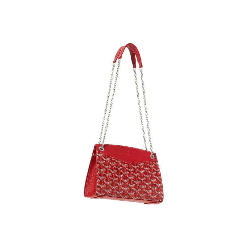 GOYARD Rouette Canvas With Leather Tote Chain Bag Shoulder Bag Mini Women's Red-2