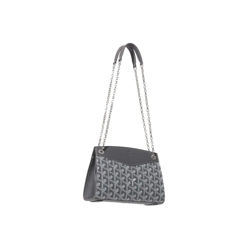 GOYARD Rouette Canvas With Leather Totes Chain Bag Shoulder Bag Women's Gray-1