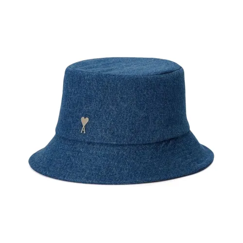 AMI Paris Logo-plaque Denim Bucket Hat