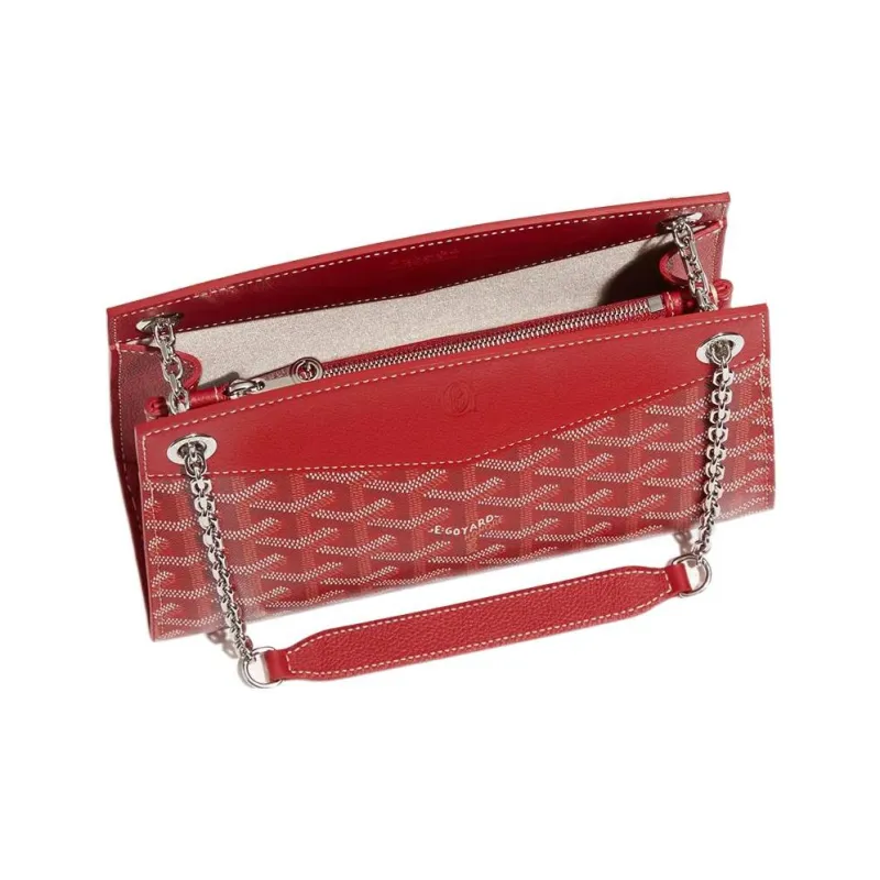 GOYARD Rouette Canvas With Leather Tote Chain Bag Shoulder Bag Mini Women's Red-1