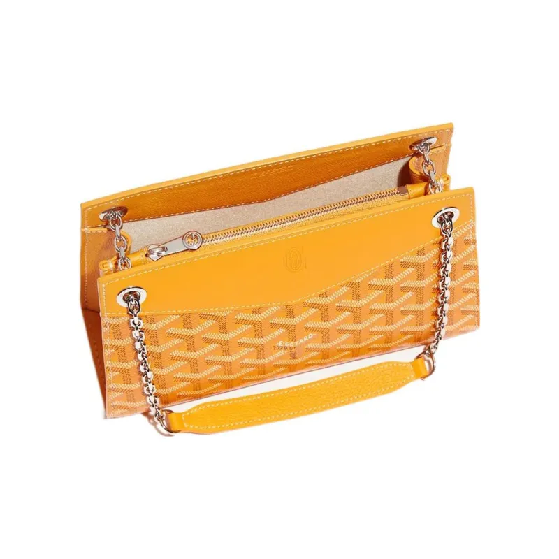 GOYARD Rouette Canvas With Leather Totes Chain Bag Shoulder Bag Mini Women's Yellow-3