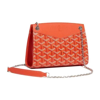 GOYARD Rouette Canvas With Leather Totes Chain Bag Shoulder Bag Women's Orange