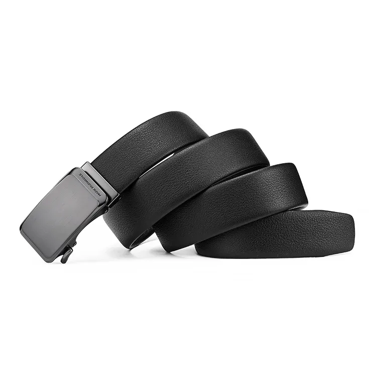 FAIRWHALE New Arrival, Automatic Buckle Head, Trendy Genuine Leather Belts Men's Width 3.5CM-1