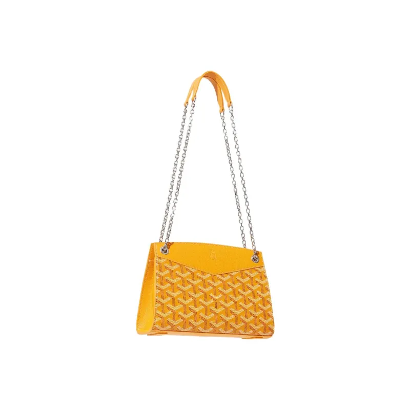 GOYARD Rouette Canvas With Leather Totes Chain Bag Shoulder Bag Mini Women's Yellow-1