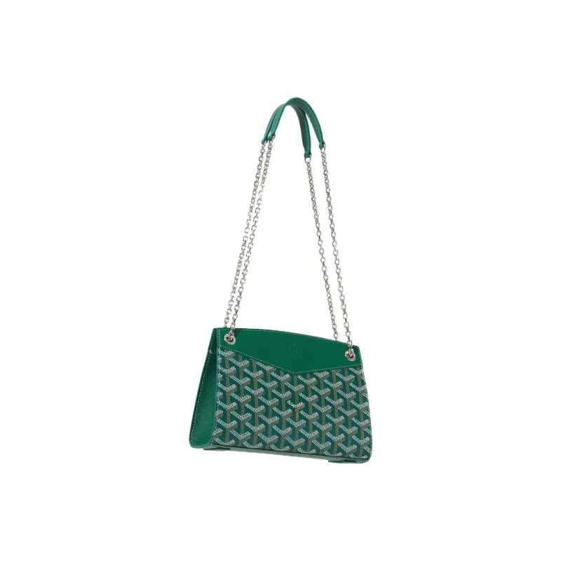 GOYARD Rouette Canvas With Leather Tote Chain Bag Shoulder Bag Mini Women's Green-2