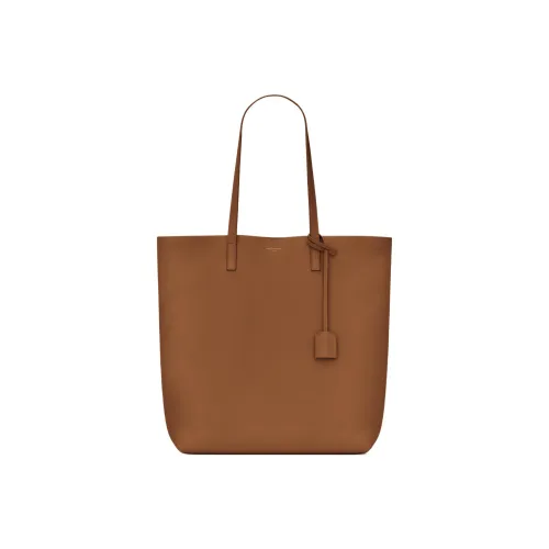 SAINT LAURENT Cow Leather Tote Bag Shopping Bag Handbag Shoulder Bags Regular Women's Khaki