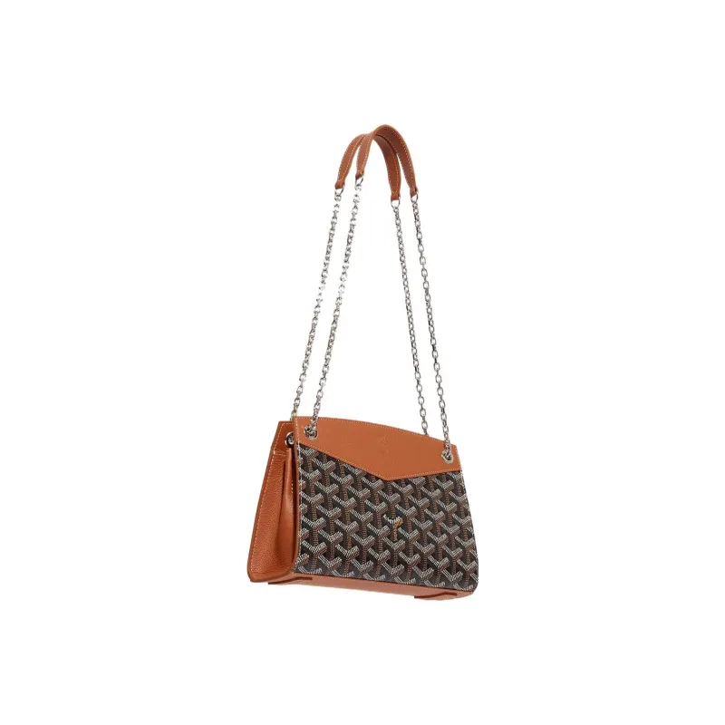 GOYARD Rouette Canvas With Leather Tote Chain Bag Shoulder Bag Women's Brown-2