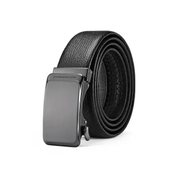 FAIRWHALE Bullhead Layer, Shark Pattern Strap, Automatic Buckle Genuine Leather Belts Men's Width 3.5CM