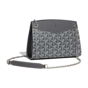GOYARD Rouette Canvas With Leather Totes Chain Bag Shoulder Bag Women's Gray