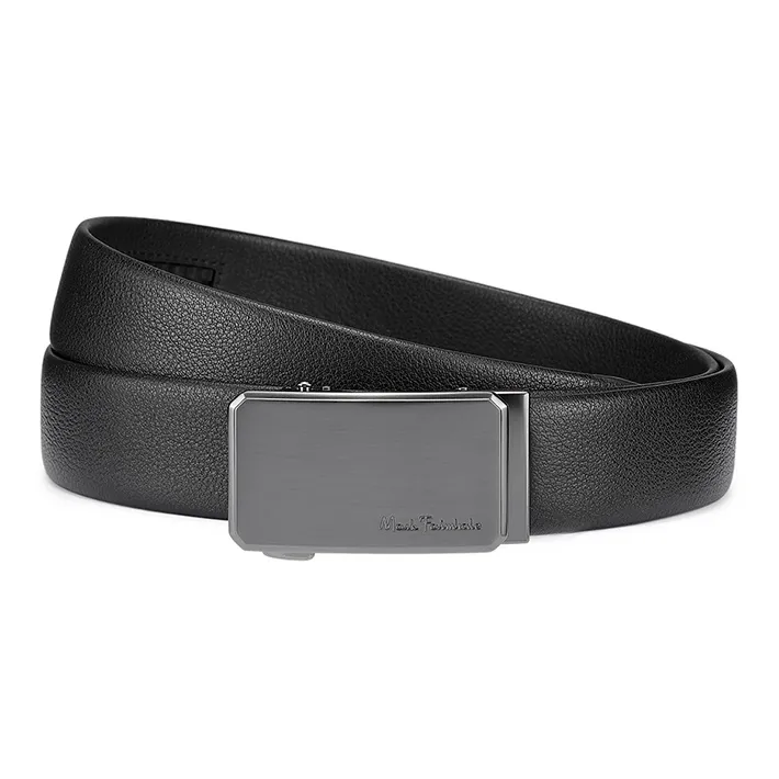 FAIRWHALE New Arrival Top Layer Plain Weave Leather, Automatic Buckle Alloy Leather Belts Men's Width 3.5CM-2